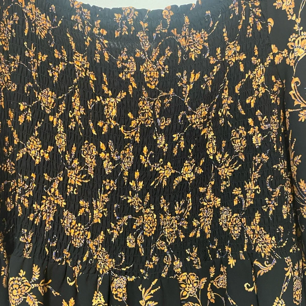 Nanette Lepore Black and Brown Floral Dress